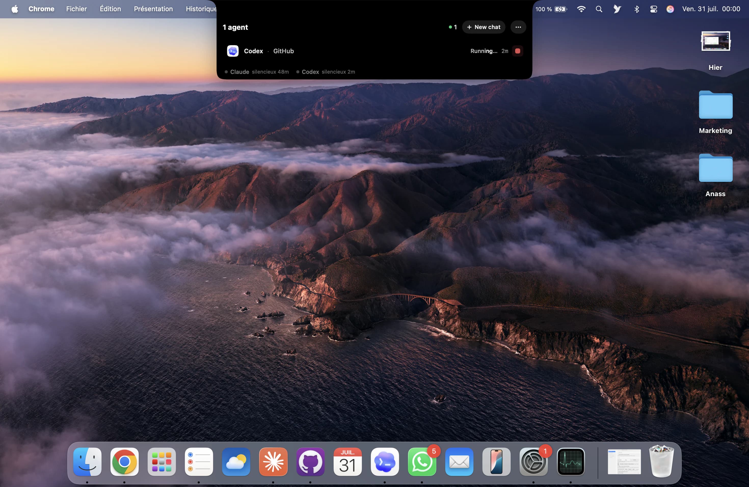 Glance running from the notch on a Mac desktop.